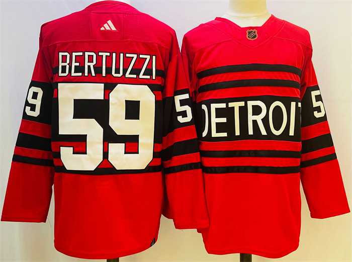 Men%27s Detroit Red Wings #59 Tyler Bertuzzi Red 2022-23 Reverse Retro Stitched Jersey->detroit red wings->NHL Jersey
